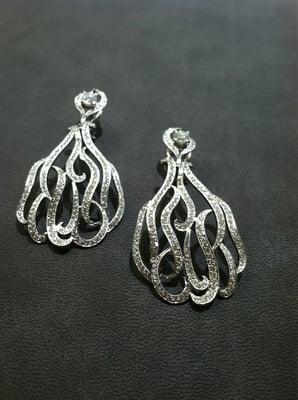 Handcrafted diamond earrings