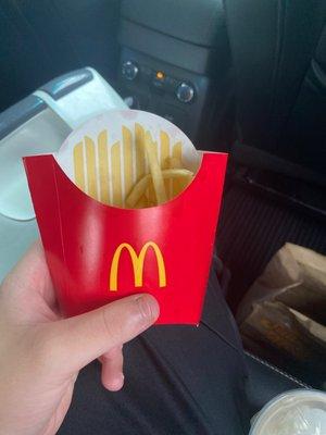 My medium fry not filled at all with barely any in the bag