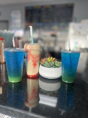 Mermaid ‍ Margarita Loaded Teas and Pineapple  Upside Down  Cake