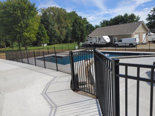 nice pool code 54" ornamental aluminum fence installed in O'Fallon,Mo 63376
by America's fence