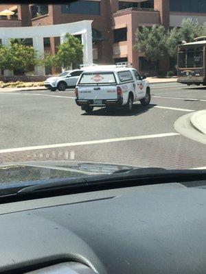 Nasty employee cutting off people and honking