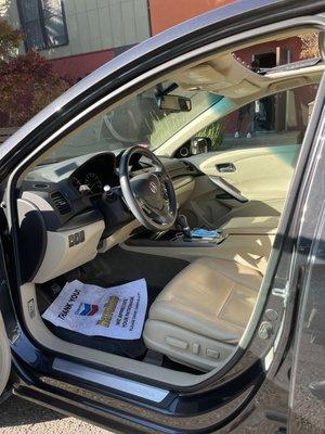 The front seat/interior of my 2015 Acura RDX!