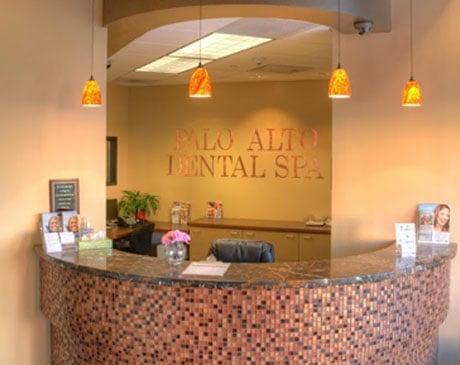 The reception area at Palo Alto Dental Spa in Palo Alto, CA.