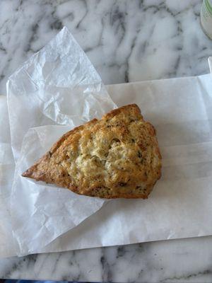 Cheddar and chive scone