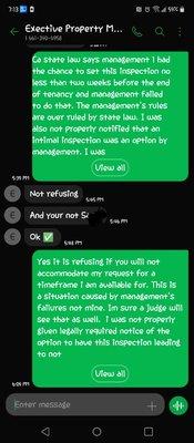 Owner saying the message sent from my phone was not me.