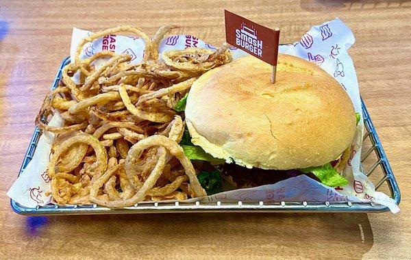 Bacon Smashburger w/ Onion Rings