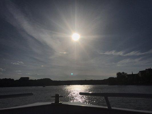 Gorgeous sunset from the front of the boat