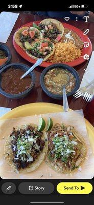 Chicken taco, Al Pastor, steak