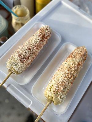 Elotes ready to go !! Come & get yours