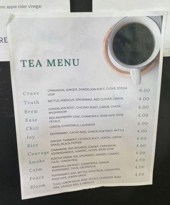 06/08/2024 - Tea Menu