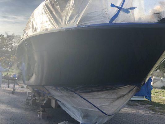 30ft Wellcraft Monaco re-paint. Before picture