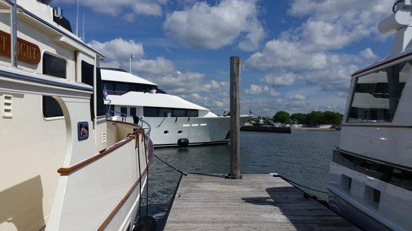 Westport Yachts 130'  on the approach to hi Speed Diesel fuelup. 8'MLW Valve Tech Fuel