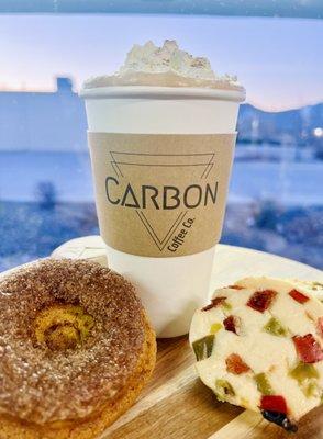 Mocha, Egg Bites & Cinnamon Donut