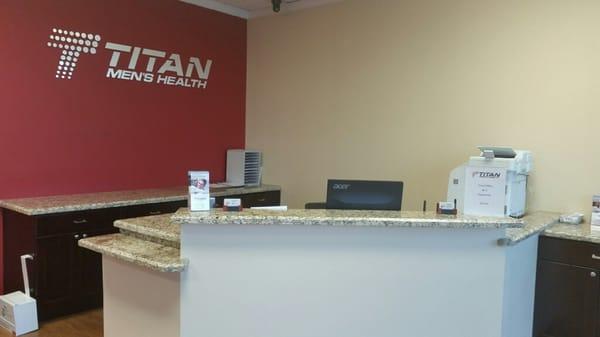 The front desk of Titan Men's Health.