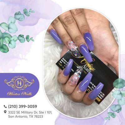 Who says your nails can't be a work of art? These mix-and-match butterfly nails with purple are proof!