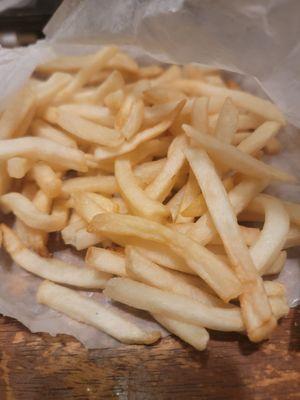 Unsalted and not crispy fries.