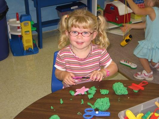 Playing with play dough helps increase our fine motor skills.