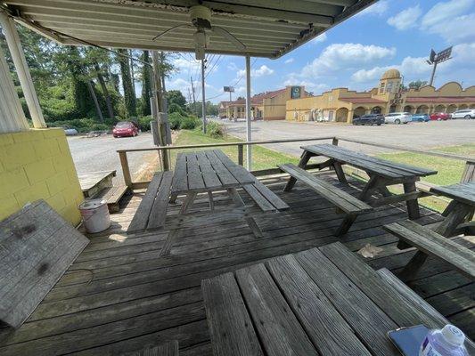 Back porch seating area.