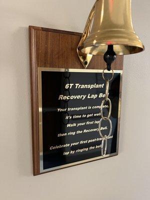 When a donor or recipient makes a lap of the wing, they ring this bell. PROUDLY.