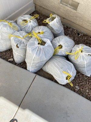 All the bags of weeds we ended up throwing out on move in day minus 3 others.