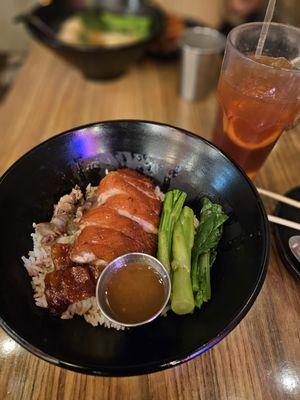 The duck over rice was fantastic crispy, tender, and perfectly paired with sauce and fresh greens. Great food, quick service, and a cozyvibe