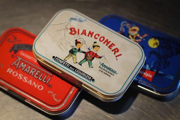 Prizewinning tins from Italy make a lovely gift. Each is filled with gourmet treats from the Amarelli company.