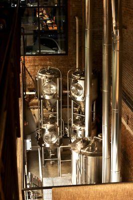 Check out the view of the brewing equipment!