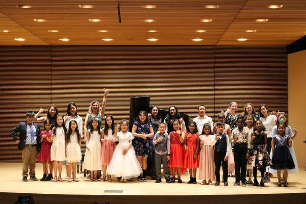 2023 Nina Piano Lessons Student Recital - teachers and students group photo