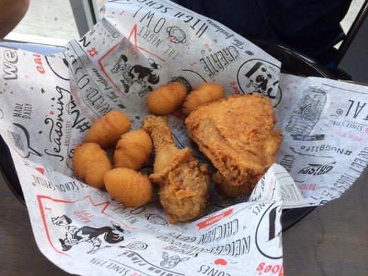 Potato Cones and fried chicken.