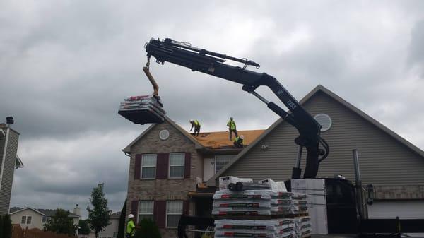 New roof repair and installation with Owens Corning Storm Master Shake Channahon, IL. July 2015