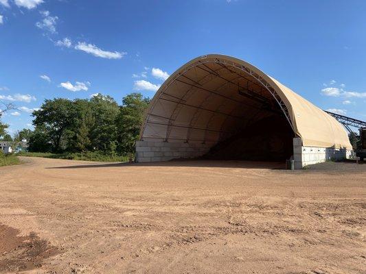 Topsoil storage facility houses over 4,000 cubic yards.