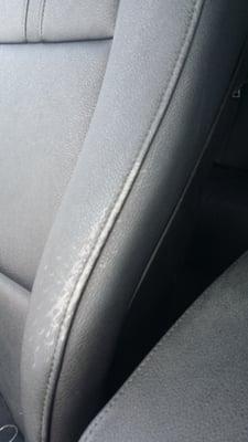 Deodordant mark on my front seat from one of the workers