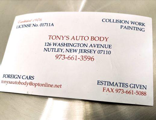 Tony's Auto Body