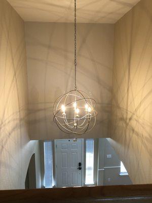 New chandelier-2nd story view