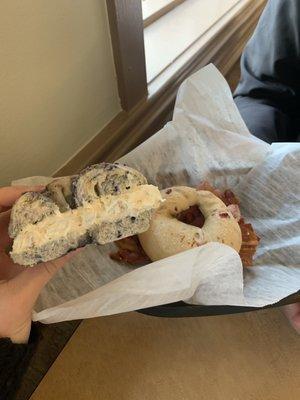 Blueberry crunch bagel and Hawaii 5 0 bagel