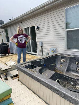 Hot tub removal!