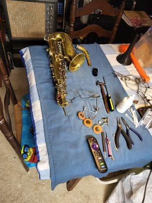 Saxophone repair