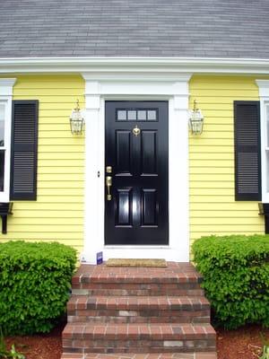 High Gloss Black Finish on metal front entry door, looks great!