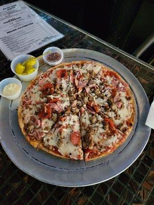 Meat lovers pizza