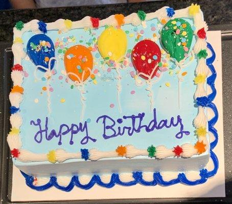 Balloon "Happy Birthday" Ice Cream Cake