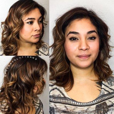 Bronze highlights @theRevolutionMB hair salon by Monna Bianca