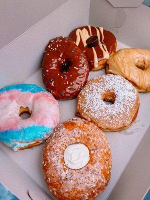 Chocolate Peanut Butter, French Toast, Everything but the Bagel, Pride, Chocolate, & Maple Bar