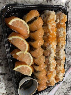 Salmon nigiri, golden gate, the knight, and paradise!