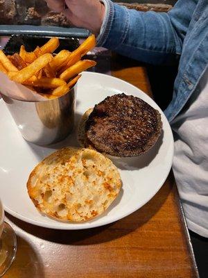 Great burger  on a English muffin with Killah fries