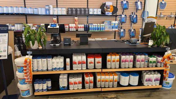 Huge selection of hot tub chemicals and filters