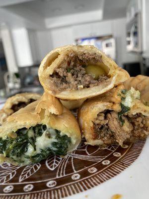 Spinach, Beef, and Chicken Empanadas