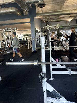 Upstairs weights area