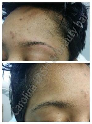 eyebrow threading before/ after