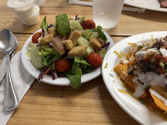 Beautiful side salad with homemade ranch dressing