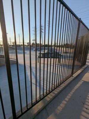 View of the skate park from outside the gate